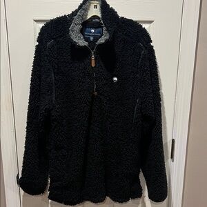 Men’s Southern Shirt Black Sherpa Jacket Large EUC
